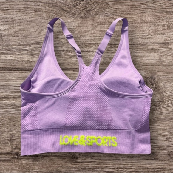 Love and Sports Women's Padded Purple Sports Bra Size Small - Picture 2 of 3